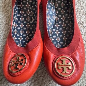 Tory Burch Women's Orange Ballet Flats